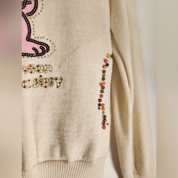 Azona A02 Cream Pink Rabbit Scoop Neck Sweater-Size Large - Picture 5 of 8